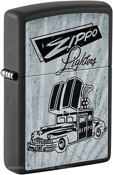 Фото Zippo 218 Black Matte Car Ad Design (48572)