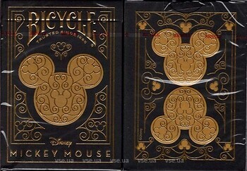 Фото USPCC Bicycle Disney Mickey Mouse Inspired Black and Gold