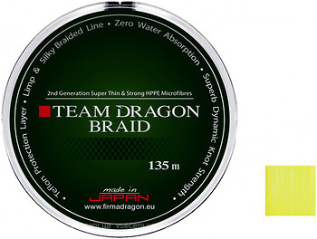 Фото Dragon Team Braid Yellow (0.08mm 135m 6kg) 41-00-508