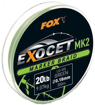 Фото Fox Exocet MK2 Marker Braid Green (0.18mm 300m 9.07kg)