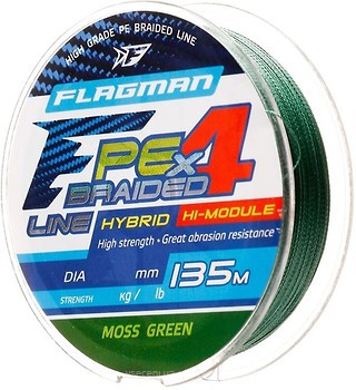 Фото Flagman PE Hybrid F4 135m Moss Green (0.19mm 135m 10kg)