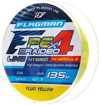 Фото Flagman PE Hybrid F4 135m Fluo Yellow (0.16mm 135m 9.1kg)