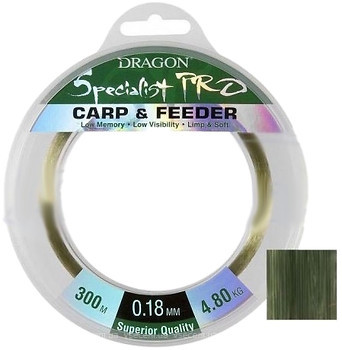 Фото Dragon Specialist Pro Carp & Feeder Green (0.35mm 300m 14kg) TDC-31-09-135