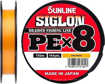Фото Sunline Siglon PE x8 Orange (0.187mm 150m 9.2kg)