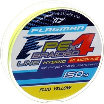 Фото Flagman PE Hybrid F4 Fluo Yellow (0.26mm 150m 12.7kg) 25150-026