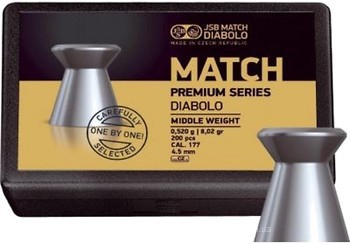 Фото JSB Match Premium MW 4.5 мм, 0.52 г, 200 шт (1015-200)