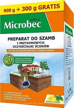 Фото Bros биопрепарат Microbec ultra для септиков с ароматом лимона 1.2 кг (1849)