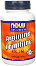 Фото Now Foods Arginine & Ornithine 500/250 100 капсул