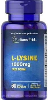 Фото Puritan's Pride L-Lysine 1000 mg 60 капсул