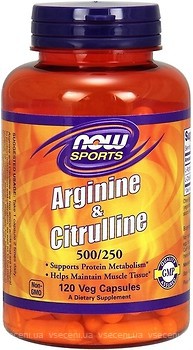 Фото Now Foods Arginine & Citrulline 500/250 mg 120 капсул