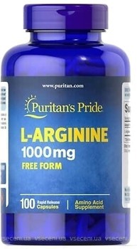 Фото Puritan's Pride L-Arginine 1000 mg 100 капсул