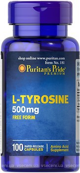 Фото Puritan's Pride L-Tyrosine 500 mg 100 капсул