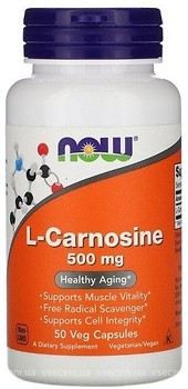 Фото Now Foods L-Carnosine 500 mg 50 капсул