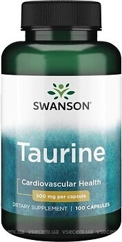 Фото Swanson Taurine 500 mg 100 капсул