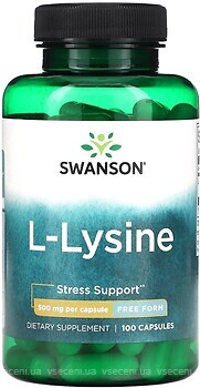 Фото Swanson L-Lysine 500 mg 100 капсул