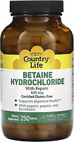 Фото Country Life Betaine Hydrochloride 600 mg 250 таблеток