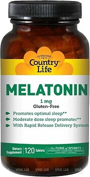 Фото Country Life Melatonin 1 mg 60 таблеток