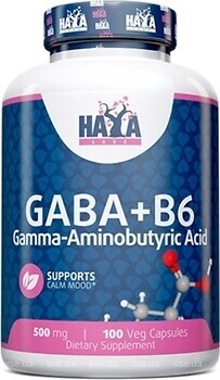 Фото Haya Labs Gaba + B6 500 mg 100 капсул