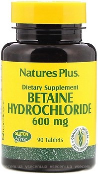 Фото Nature's Plus Betaine Hydrochloride 600 mg 90 таблеток (04370)
