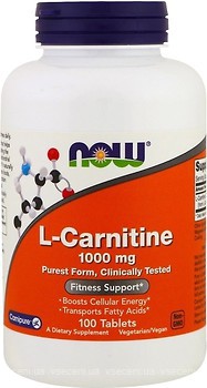 Фото Now Foods L-Carnitine 1000 mg 100 таблеток