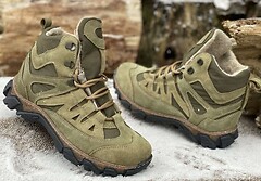 Фото Ukono черевики тактичні з конопляною тканиною зимові зелені