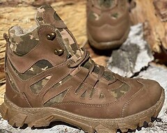 Фото Ukono черевики тактичні з конопляною тканиною зимові піксель темно-коричневі