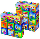 Фото M-Toys Кубики кольорові Алфавіт 12 кубиків (130117, 504014)