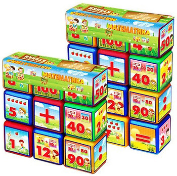 Фото M-Toys Кубики кольорові Математика 12 шт (130131)