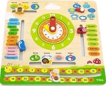 Фото Viga Toys Календар з годинником (44538)
