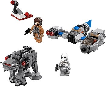 Фото LEGO Star Wars Мікровинищувач літаючий мотоцикл проти Ходуна Першого Ордена (75195)