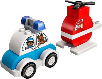 Фото LEGO Duplo Пожежний гелікоптер і поліцейський автомобіль (10957)
