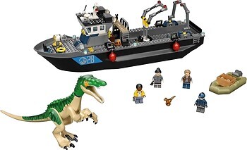 Фото LEGO Jurassic World Втеча динозавра барионикса на човні (76942)