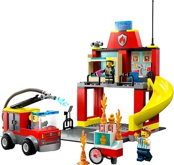 Фото LEGO City Пожарная часть и пожарная машина (60375)