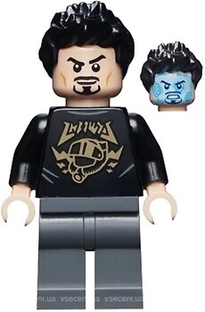 Фото LEGO Super Heroes Tony Stark - Black Top with Gold Pattern (sh747)