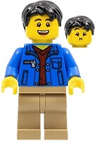 Фото LEGO City Man - Black Hair, Blue Jacket, Dark Tan Legs (hol282)
