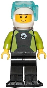 Фото LEGO City Diver - Male, Black Wetsuit with White Logo (cty1191)