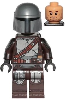 Фото LEGO Star Wars The Mandalorian / Din Djarin / 'Mando' - Silver Beskar Armor, Jet Pack, Printed Head (sw1212)