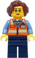 Фото LEGO City School Bus Driver - Female, Orange Safety Vest with Reflective Stripes (cty1396)