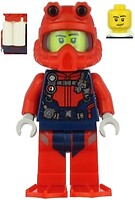 Фото LEGO City Scuba Diver - Male, Smirk, Red Helmet, White Air Tanks, Red Flippers (cty1166)