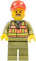 Фото LEGO City Train Driver - Orange Safety Vest with Lime Straps (trn244)