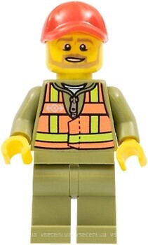 Фото LEGO City Train Driver - Orange Safety Vest with Lime Straps (trn244)