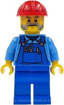 Фото LEGO City Mechanic - Male, Red Construction Helmet, Beard (cty1406)