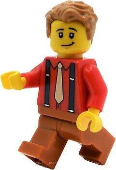 Фото LEGO City Man - Dark Blue Suspenders, Dark Orange Legs (twn386)