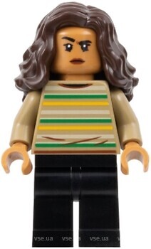 Фото LEGO Super Heroes Michelle Jones - Dark Tan Striped Shirt, Dark Brown Wavy Hair (sh894)
