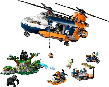 Фото LEGO City Вертоліт у базовому таборі для дослідження джунглів (60437)