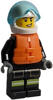 Фото LEGO City Firefighter - Male, White Helmet, Trans-Light Blue Visor, Orange Life Jacket (cty1549)