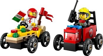 Фото LEGO City «Піца-авто проти пожежної машини» Набір перегонів (60458)