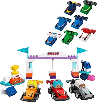 Фото LEGO Duplo Автомобілі для перегонів і пілоти команд Формули-1 (10445)