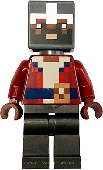 Фото LEGO Minecraft Hero - Dark Red Torso, Pearl Dark Gray Legs (min181)