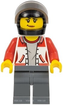 Фото LEGO City ATV Driver - Female, Jacket with Number 8 on Back (cty0729)